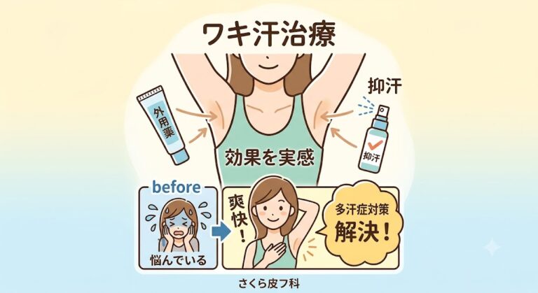 夏に向けて気になるワキ汗・多汗症の原因と皮膚科でできる治療法