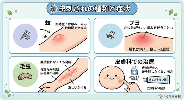 夏の虫刺されを甘く見ない！蚊・ブヨ・毛虫による皮膚炎の種類と皮膚科での適切な治療法