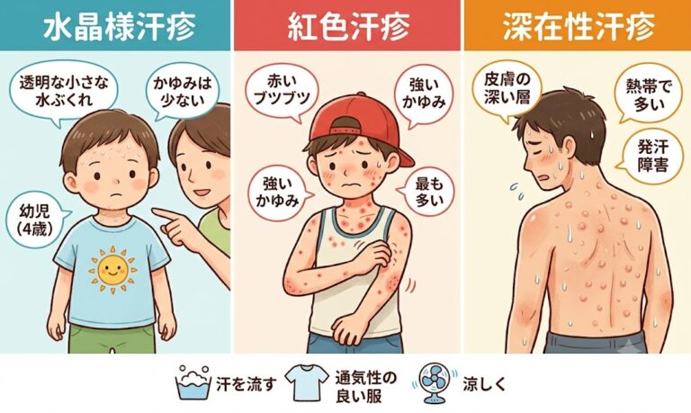 夏の高温多湿で急増する「汗あれ」と「あせも」の違い〜乳幼児から大人まで年代別の症状と皮膚科での適切な治療法