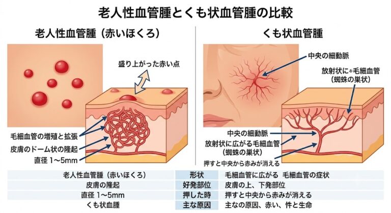 夏の紫外線で増える「赤いほくろ」と「くも状血管腫」の違いとは?原因と皮膚科での除去法を解説