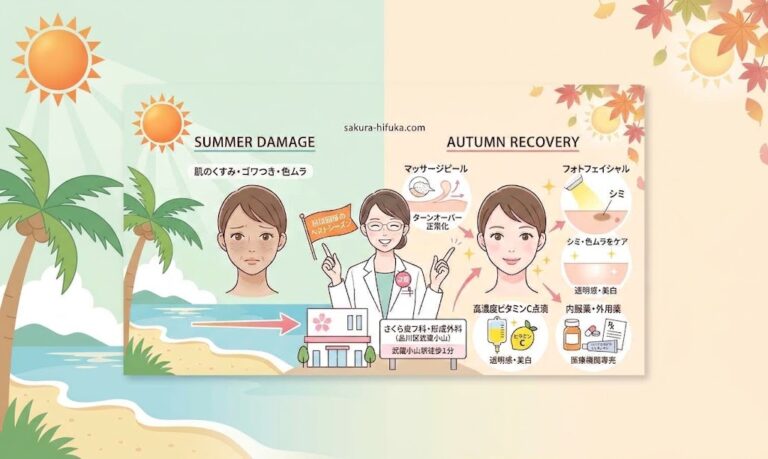 夏の紫外線ダメージ後に気になる「肌のくすみ・ゴワつき・色ムラ」の原因と皮膚科でできる秋に向けた回復治療