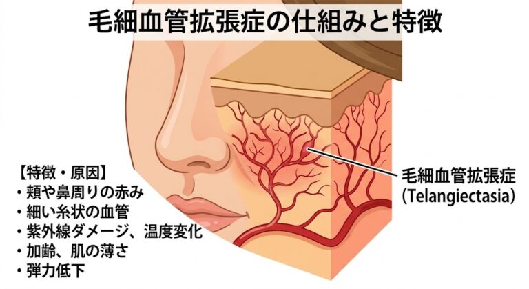 夏の終わりに目立つ「赤ら顔・頬の血管」の原因とレーザー治療について