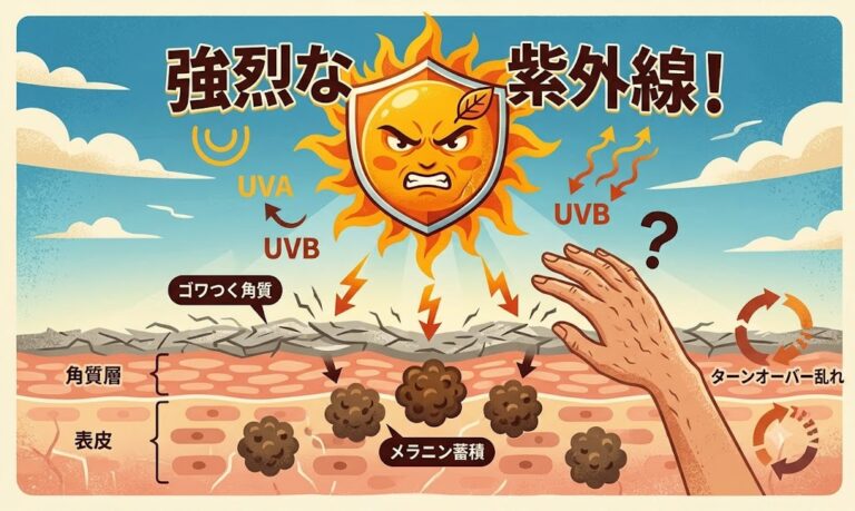 夏の紫外線ダメージで肌がごわつく？ターンオーバーの乱れと皮膚科での回復ケア