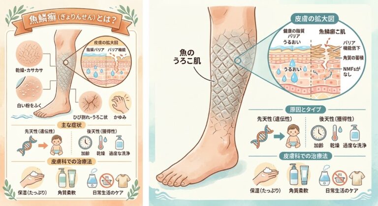 魚鱗癬（ぎょりんせん）とは？秋冬に悪化しやすい「うろこ肌」の原因と治療法