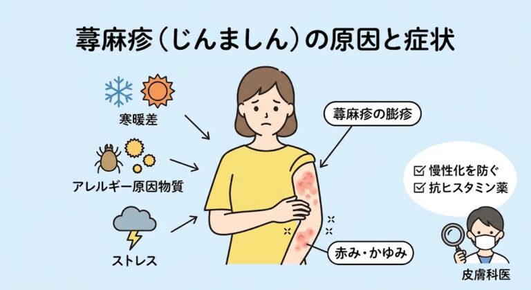秋に増える蕁麻疹（じんましん）の原因と治療法｜慢性化を防ぐ受診のタイミング