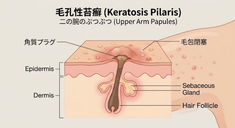 二の腕や太もものザラザラ・ブツブツは「毛孔性苔癬」かも?原因・症状と皮膚科での治療法を解説