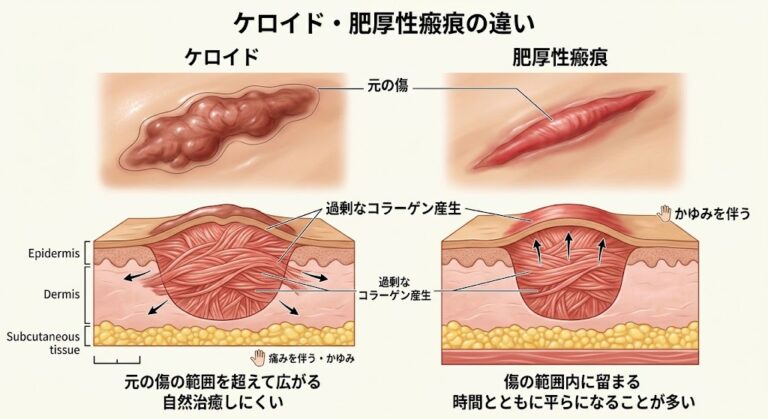 ケロイド・肥厚性瘢痕の違いと原因｜傷跡の盛り上がりが気になる方へ形成外科での最新治療法
