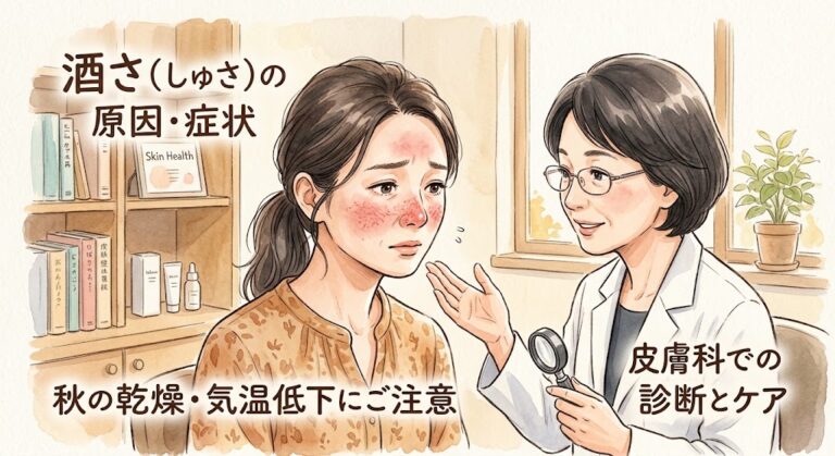 秋の気温低下と乾燥で悪化しやすい「酒さ（しゅさ）・酒さ様皮膚炎」の原因・症状と治療法〜赤ら顔やほてりが気になる方へ