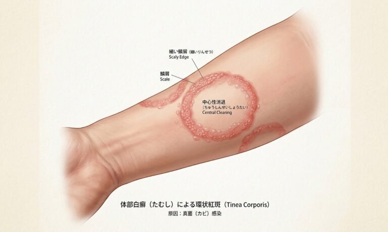 秋に増える「環状紅斑」とは？輪っか状の赤い発疹の原因と治療法を皮膚科医が解説